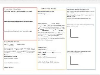 AQA foundation physics paper 1 particle model of matter revision crib sheet