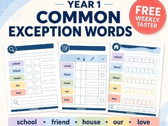 Year 1 Common Exception Words Taster