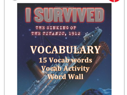 Free I Survived The Sinking Of The Titanic Vocabulary Words Activity Word Wall