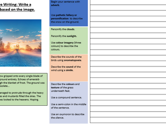 Creative/ Descriptive Writing Placemat: Image Prompt: Structure Strips