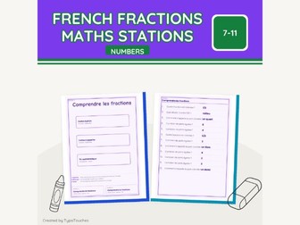 French Fractions Maths Stations | 61 Sheets