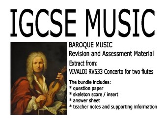 IGCSE Music - Baroque music- Ritornello - Vivaldi RV533 - Bundle