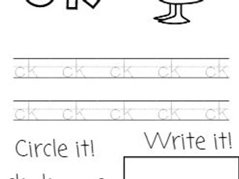 MDOCK handwriting sheets (incl. 'ck')