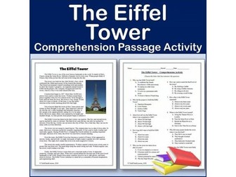 The Eiffel Tower | International Landmarks Comp Passage & Activity - Editable
