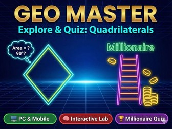 Interactive Geometry Lab & Millionaire Quiz: Master Quadrilaterals (HTML5 Game)
