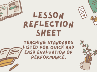 Lesson Reflection Sheet: Trainee Teacher
