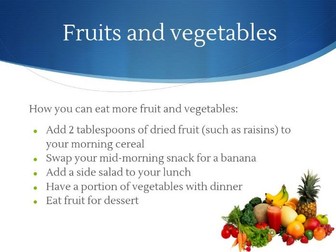 Healthy Eating Resource Pack for 1 Lesson
