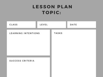 Lesson plan template