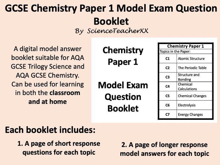 AQA GCSE Chemistry Paper 1 Revision Booklet | Teaching Resources