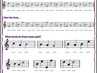 Label the treble clef notes: Lines and Spaces