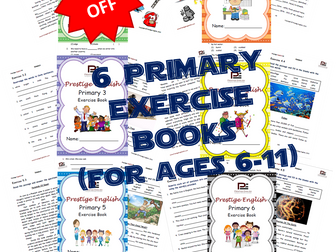 Primary 1 to 6 English Exercise Books (includes Vocabulary, Grammar, Reading Comprehension)