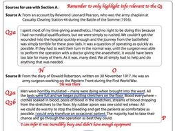 Edexcel 9-1 Paper 1 Exam walk through guide (Medicine & Trenches environment study)