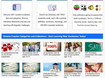 Vocabulary Flashcards, Games & Quizzes