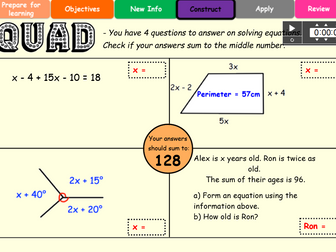 Forming and solving equations