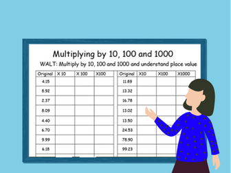 Multiplying and Dividing by 10, 100 and 1000- Ideal for Home Learning (place value)