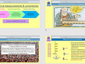 KS4 Triple Chemistry U3 Quantitative Chemistry – Complete PowerPoint lesson on Uncertainty