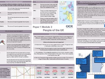 OCR A GCSE Geography 9-1: Paper 1 Revision Organisers
