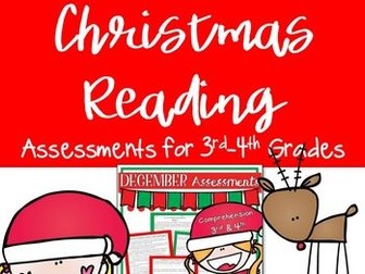 Christmas Reading Assessments ELA CC Aligned {3rd and 4th Grade}