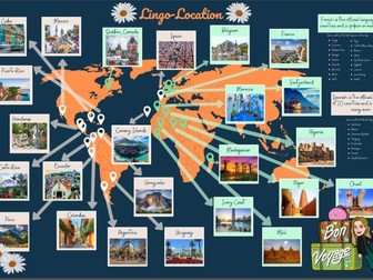 Lingo-location French & Spanish speaking countries map