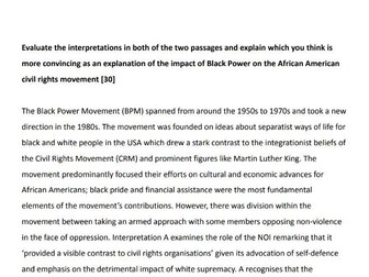 OCR A-Level Civil Rights in the USA A* essay bundle