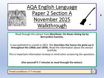 AQA English Language Paper 2 November 2025