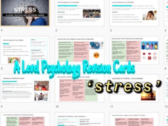 Stress A level psychology revision cards