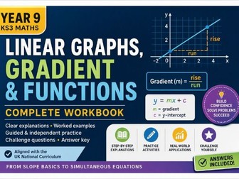 Year 9 Algebra Workbook | Linear Graphs, Functions & Simultaneous Equations