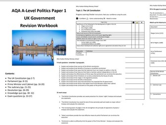 Politics Revision Workbook UK Government