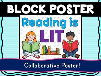 Reading is Lit Collaborative Poster! Team Work Activity
