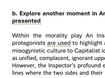 FULL MARKS GCSE OCR ENGLISH LIT AN INSPECTOR CALLS PART B