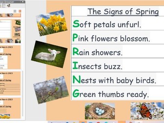 Year 1/2 Signs of Spring Acrostics Poem, English, Science