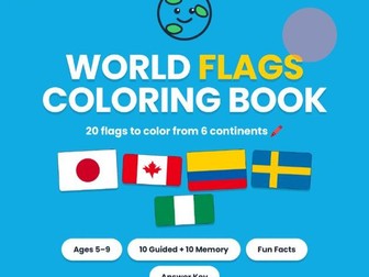 FREE World Flags Coloring Book | Geography Activities for K-3