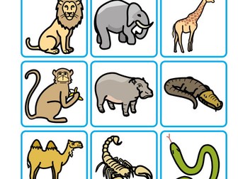 African Animals Bingo - Widgit