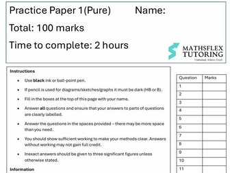 AS level Pure Practice Paper/Solutions