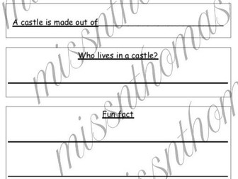 EYFS/KS1 Castle fact file worksheet