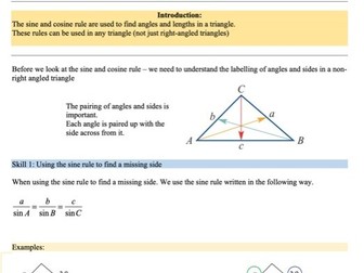 Sine and Cosine Rule - Learn at home