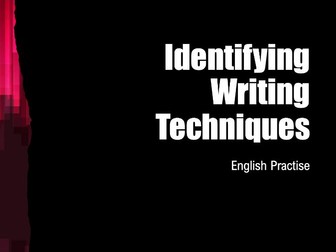 Identifying writing techniques activity