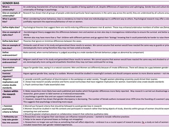 AQA A Level Psychology Revision Sheet on Issues & Debates topic (paper 3)