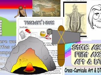 KS2 Stone Age Art and DT 6 Lesson COMPLETE Cross-Curricula Unit. Highly Creative, Original and Fun. 