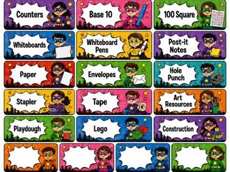 Superhero Classroom organisation bundle