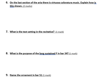 Edexcel A level Music Mozart Set Work Test