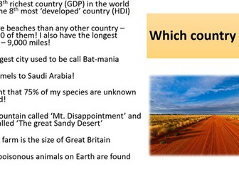Geography Starter - Which Country Am I?   (Pack 2)
