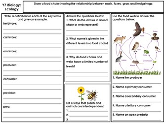 Biology: Ecology Revision Mat