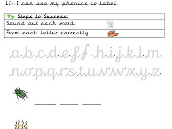 CVC Widget Activity Sheets - Week 1