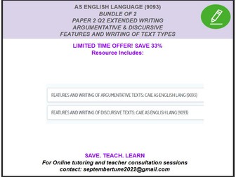 BUNDLE # 2 : FEATURES AND WRITING OF PERSUASIVE FORMS FOR CAIE AS ENGLISH LANG (9093)