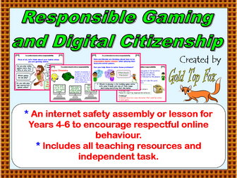 Responsible Gaming and Digital Citizenship Assembly or Lesson (KS2 Internet Safety)