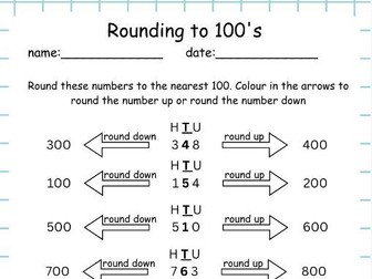 Rounding to the Nearest 100 Worksheets