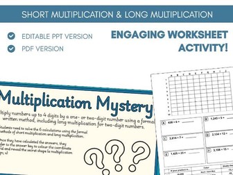 Short & Long Multiplication | Worksheet Activity | Four Operations
