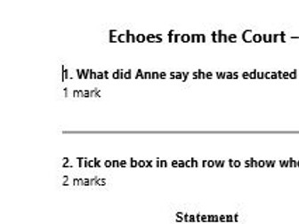 Henry VIII Reading comprehension pack