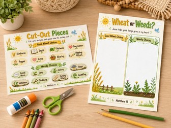 Parable of the Weeds Bible Craft | Wheat or Weeds Sorting Activity | Matthew 13 Sunday School